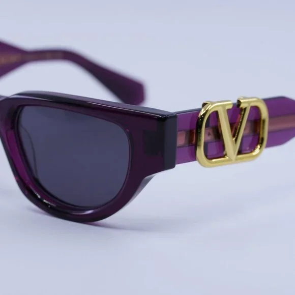 ?️ New Valentino V-DUE VLS-103D Sunglasses - Crystal Purple/Yellow Gold Frame Valentino ?️ New Valentino V-DUE VLS-103D Sunglasses  main image 4